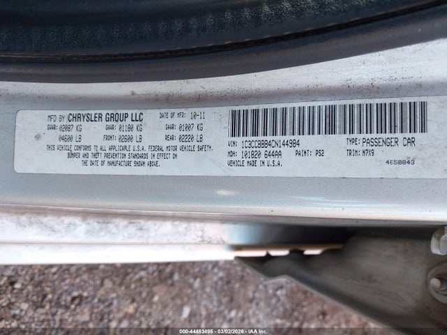 Aukcja sprzedaży 2012 Chrysler 200 Touring, vin: 1C3CCBBB4CN144984, numer aukcji: 44483495