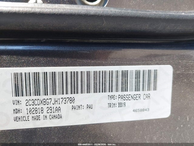 Продажа на аукционе авто 2018 Dodge Charger Sxt Rwd, vin: 2C3CDXBG7JH173780, номер лота: 44483511