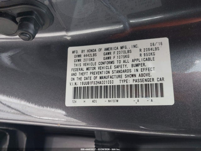 Продаж на аукціоні авто 2017 Acura Tlx Technology Package, vin: 19UUB1F52HA001050, номер лоту: 44483527