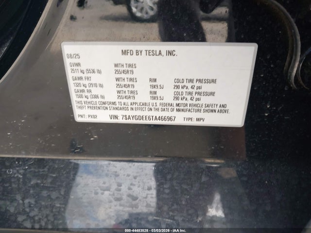 7SAYGDEE6TA466967 Tesla Model Y