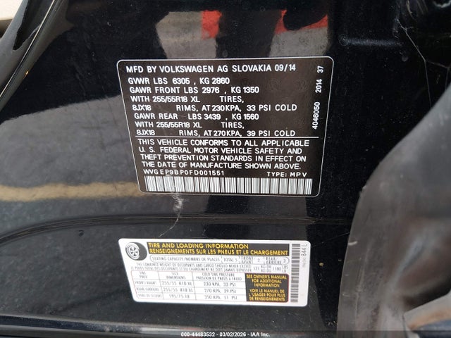 2015 VOLKSWAGEN TOUAREG WVGEP9BP0FD001551 Photo 8