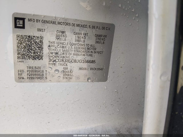 Chevrolet Silverado 1500 2lt 2018 3GCUKREC8JG166685 Image 9