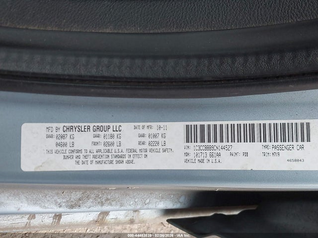 Продажа на аукционе авто 2012 Chrysler 200 Touring, vin: 1C3CCBBB9CN144527, номер лота: 44483539