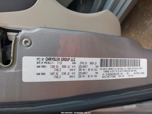 Продажа на аукционе авто 2013 Dodge Grand Caravan Se, vin: 2C4RDGBG2DR810756, номер лота: 44483555