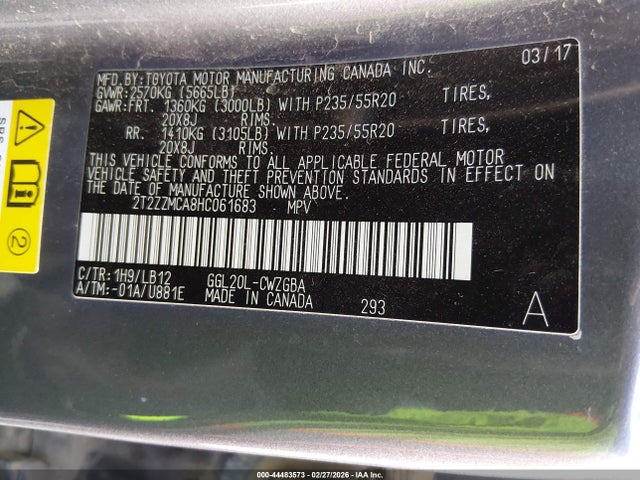 Продаж на аукціоні авто 2017 Lexus Rx 350, vin: 2T2ZZMCA8HC061683, номер лоту: 44483573