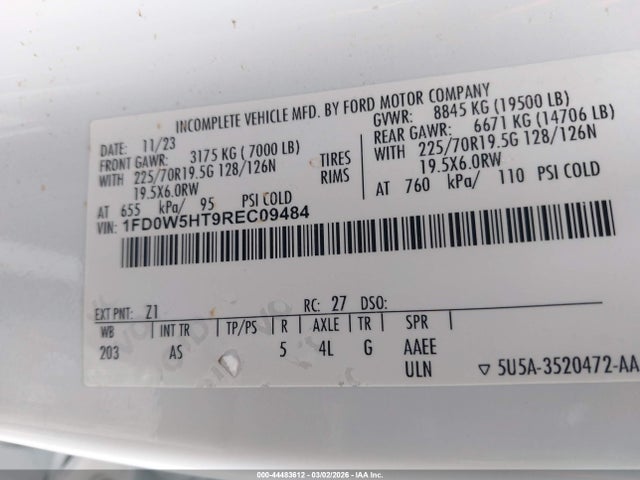 Ford F-550 Chassis Xl 2024 1FD0W5HT9REC09484 Image 9