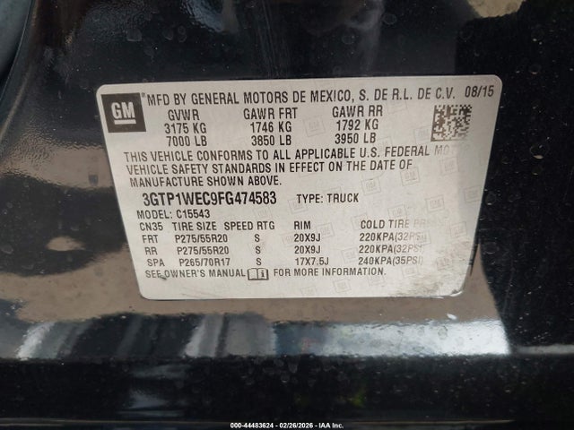 2015 GMC SIERRA 1500 3GTP1WEC9FG474583 Photo 8