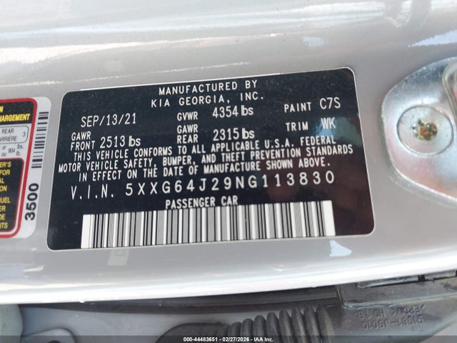 5XXG64J29NG113830 KIA K5 Gt-line