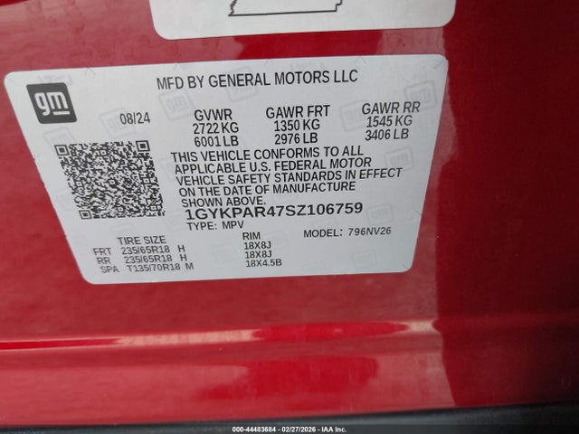 2025 CADILLAC XT6 1GYKPAR47SZ106759 Photo 8