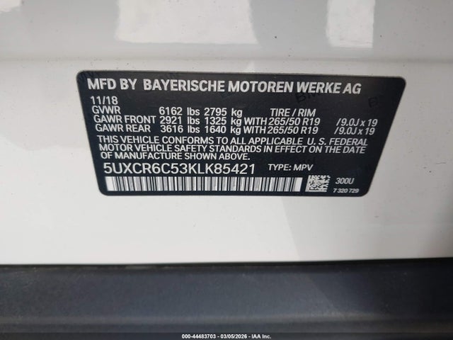 5UXCR6C53KLK85421 BMW X5 Xdrive40i