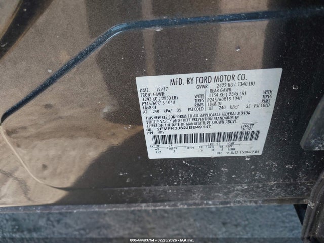 2FMPK3J82JBB49147 Ford EDGE SEL