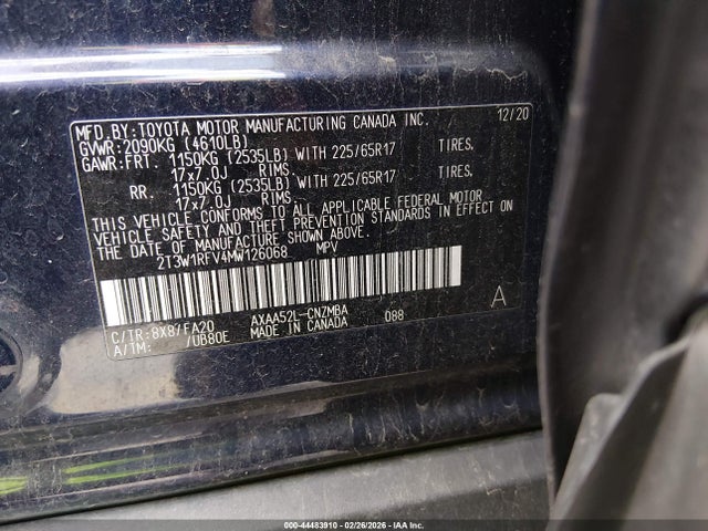 2T3W1RFV4MW126068 Toyota Rav4 Xle