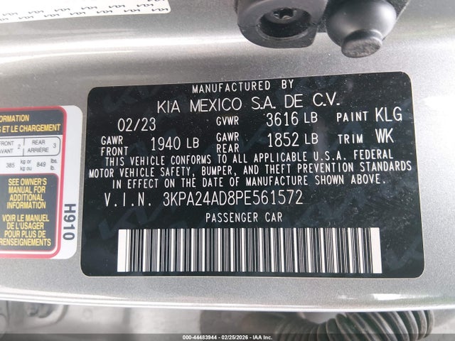 Продажа на аукционе авто 2023 Kia Rio S, vin: 3KPA24AD8PE561572, номер лота: 44483944