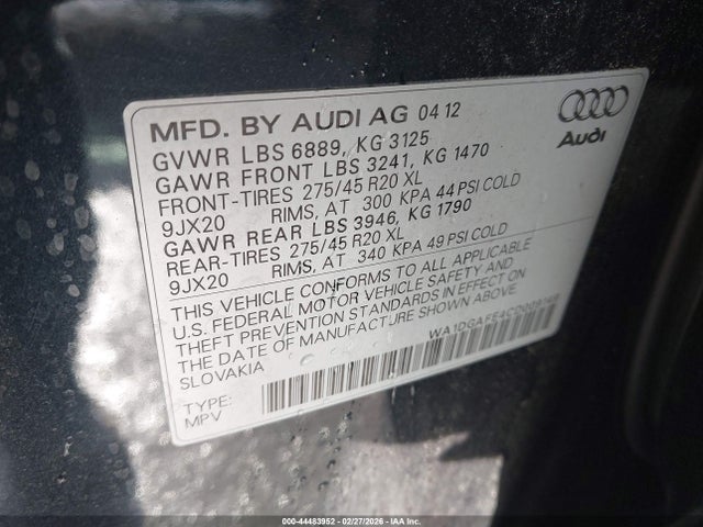 2012 AUDI Q7 WA1DGAFE4CD009149 Photo 8