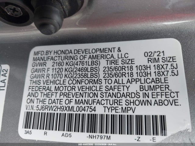 5J6RW2H91LL004804 Honda Cr-v Awd Touring