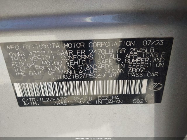 JTHGZ1B26P5069148 Lexus Is 350 F Sport