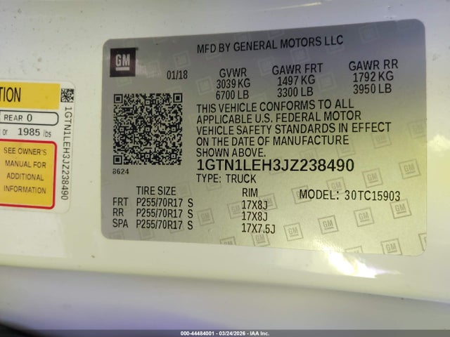 1GTN1LEH3JZ238490 GMC SIERRA 1500