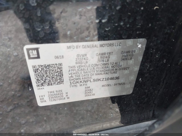 2019 GMC ACADIA 1GKKNPLS0KZ104636 Photo 8