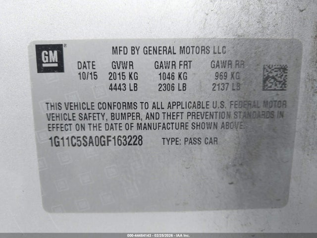 1G11C5SA0GF163228 Chevrolet Malibu Limited Lt