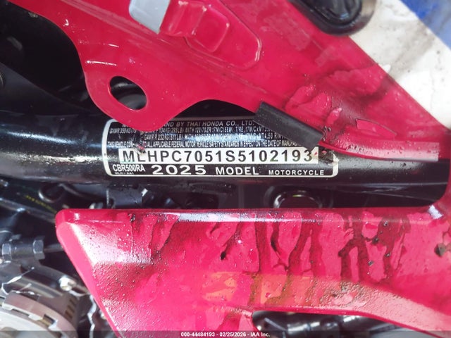 MLHPC7051S5102193 Honda Cbr500 Ra