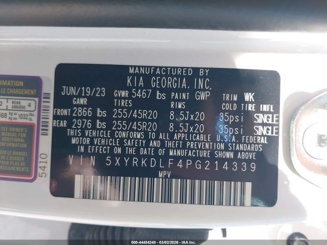 2023 KIA SORENTO 5XYRKDLF4PG214339 Photo 8