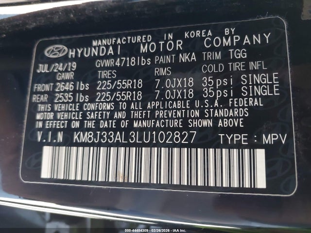 2020 HYUNDAI TUCSON KM8J33AL3LU102827 Photo 8