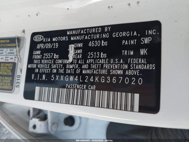 5XXGW4L24KG367020 KIA Optima Sx Turbo