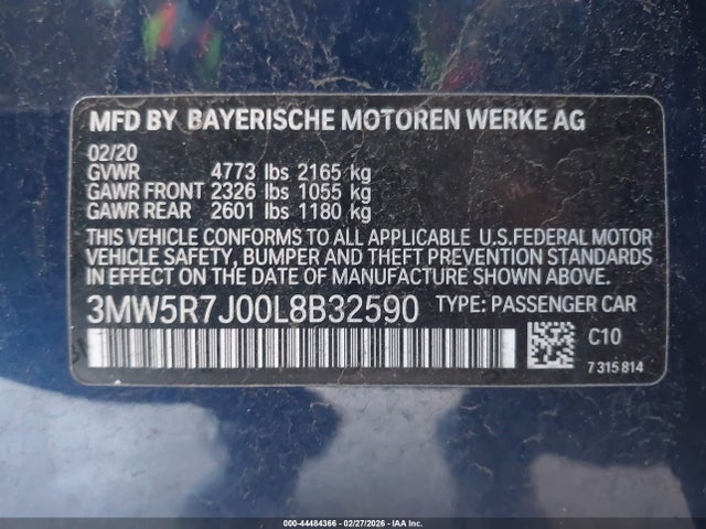 2020 BMW 330I 3MW5R7J00L8B32590 Photo 8