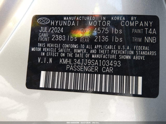 KMHL34JJ9SA103493 Hyundai Sonata Hybrid Sel