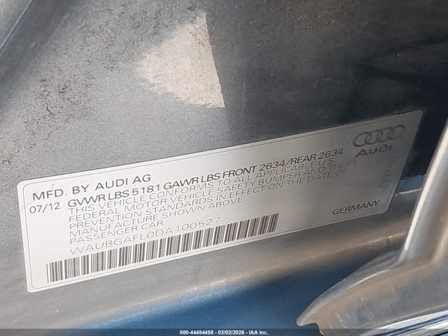 2013 AUDI S4 WAUBGAFL0DA100527 Photo 8