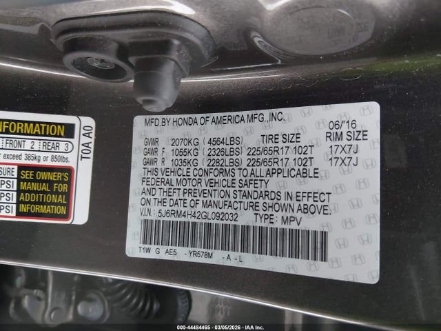 Honda CR-V SE 2016 5J6RM4H42GL092032 Image 9