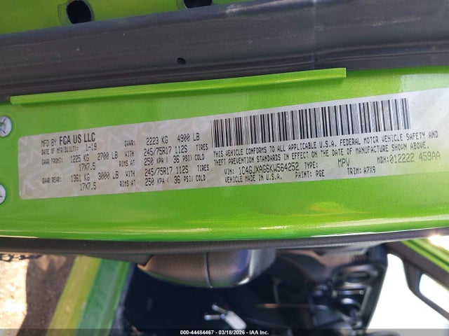 2019 JEEP WRANGLER 1C4GJXAG6KW564252 Photo 8