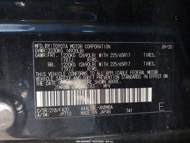2021 TOYOTA RAV4 HYBRID JTMR6RFV7MJ003183 Photo 8