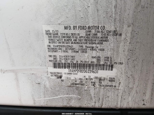 2013 FORD TAURUS 1FAHP2F82DG229631 Photo 8