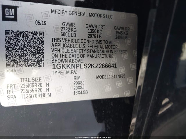 Продажа на аукционе авто 2019 Gmc Acadia Denali, vin: 1GKKNPLS2KZ266641, номер лота: 44484686
