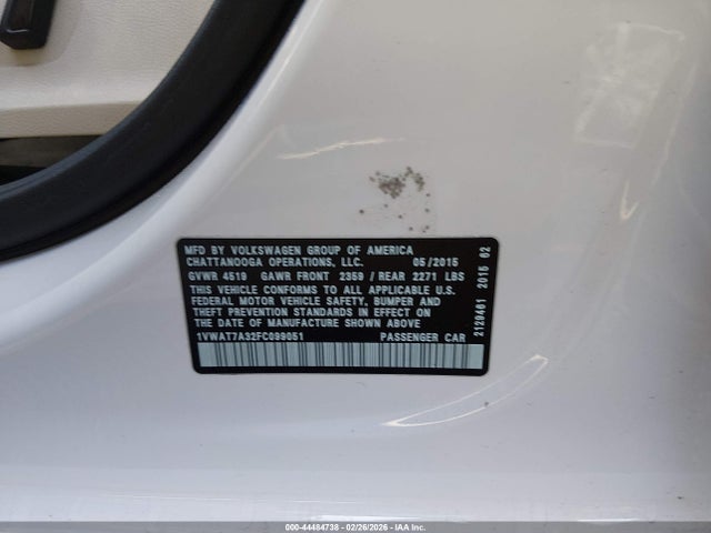 2015 VOLKSWAGEN PASSAT 1VWAT7A32FC099051 Photo 8