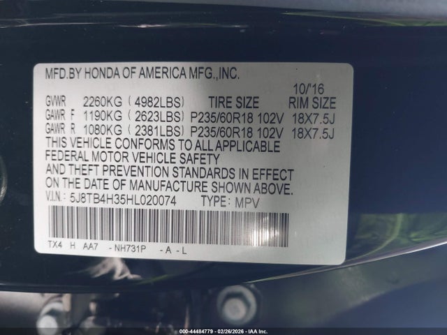 Продаж на аукціоні авто 2017 Acura Rdx Acurawatch Plus Package, vin: 5J8TB4H35HL020074, номер лоту: 44484779