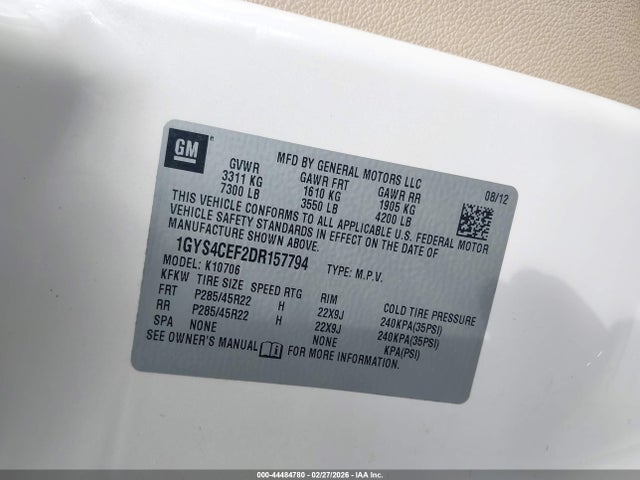 Продаж на аукціоні авто 2013 Cadillac Escalade Premium, vin: 1GYS4CEF2DR157794, номер лоту: 44484780