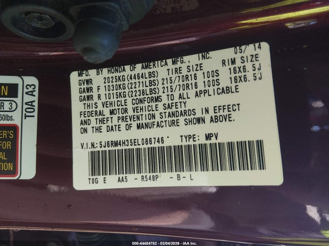 Honda CR-V LX 2014 5J6RM4H35EL086746 Image 9