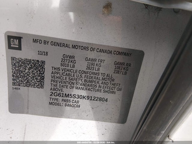 Продаж на аукціоні авто 2019 Cadillac Xts Luxury, vin: 2G61M5S30K9122804, номер лоту: 44484788