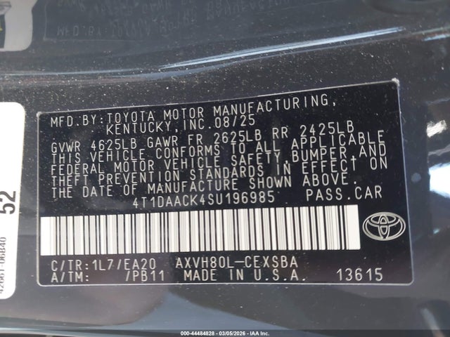Toyota CAMRY SE 2025 4T1DAACK4SU196985 Image 9