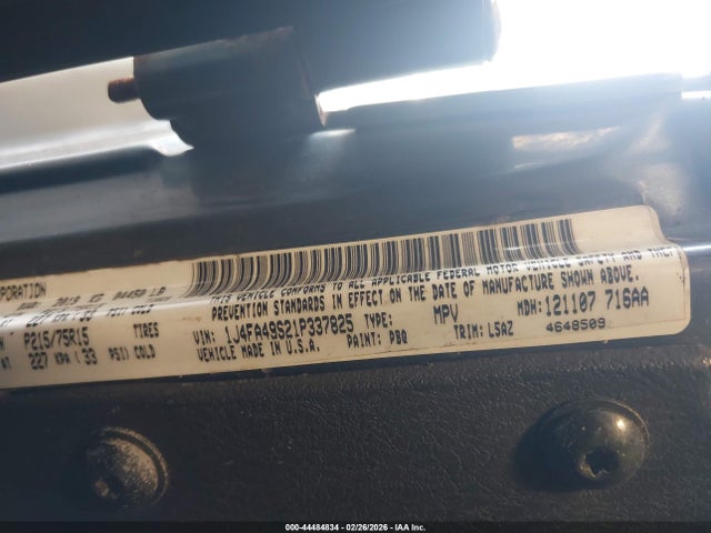 2001 JEEP WRANGLER 1J4FA49S21P337825 Photo 8