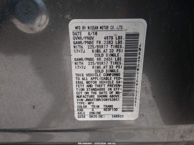 Nissan ROGUE S 2016 JN8AT2MV2GW153651 Image 9