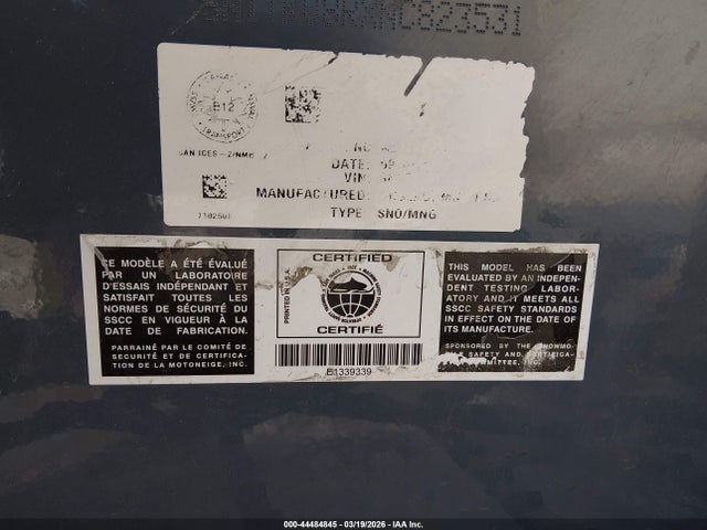 SN1TKV8RXNC823531 Polaris 850 Indy Xcr