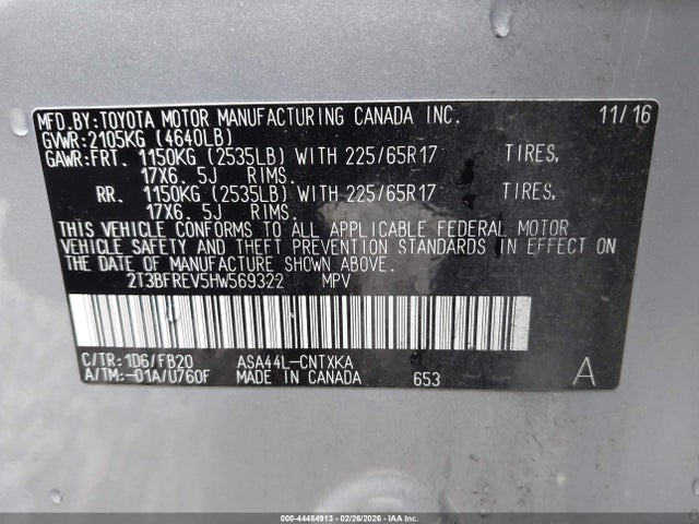 Toyota RAV4 LE 2017 2T3BFREV5HW569322 Image 9