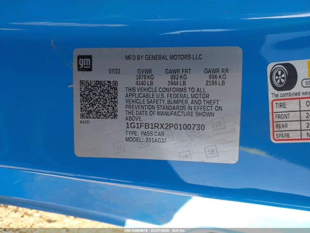 2023 CHEVROLET CAMARO 1G1FB1RX2P0100730 Photo 8