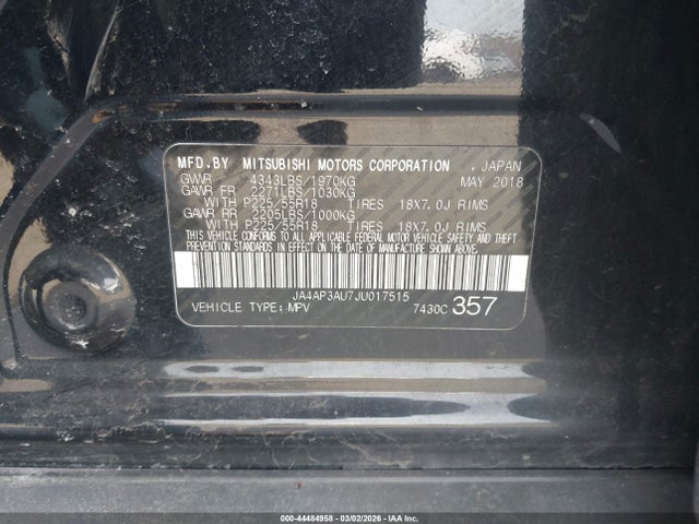 2018 MITSUBISHI OUTLANDER SPORT JA4AP3AU7JU017515 Photo 8