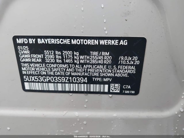5UX53GP03S9Z10394 BMW X3 30 Xdrive