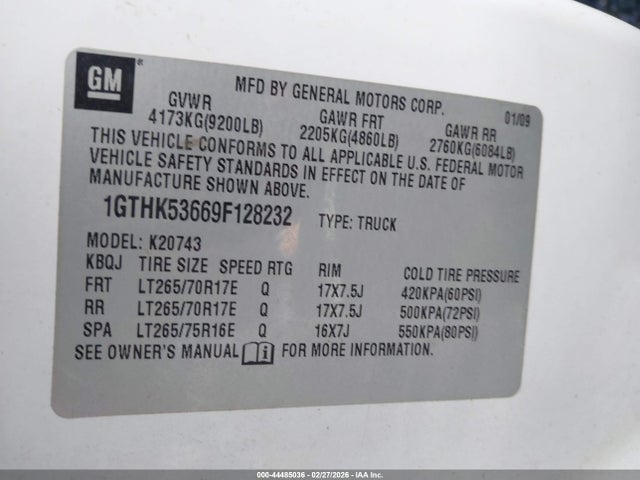 Продажа на аукционе авто 2009 Gmc Sierra 2500hd Sle, vin: 1GTHK53669F128232, номер лота: 44485036