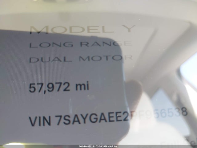 Продажа на аукционе авто 2023 Tesla Model Y Awd/long Range Dual Motor All-wheel Drive, vin: 7SAYGAEE2PF956538, номер лота: 44485113